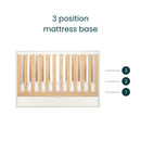Tutti Bambini Riley Mini Cot Bed with Drawer Maple Oak/White