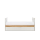 Tutti Bambini Riley Mini Cot Bed with Drawer Maple Oak/White + Foam Cot Mattress (60X120cm) - Bundle Pack