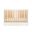 Tutti Bambini Riley Mini Cot Bed with Drawer Maple Oak/White