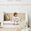 Tutti Bambini Riley Mini Cot Bed with Drawer Maple Oak/White