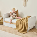 Tutti Bambini Riley Mini Cot Bed with Drawer Maple Oak/White + Foam Cot Mattress (60X120cm) - Bundle Pack