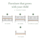 Tutti Bambini Rio Cot Bed with Cot Top Changer - Dove Grey/Oak