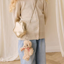 Snuggle Bunnies Arthur The Bear Keyring - With Red Stripe Ribbon Bow