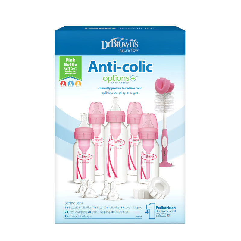 Dr Brown's PP Options+ Narrow-Neck Bottle Pink Gift Set