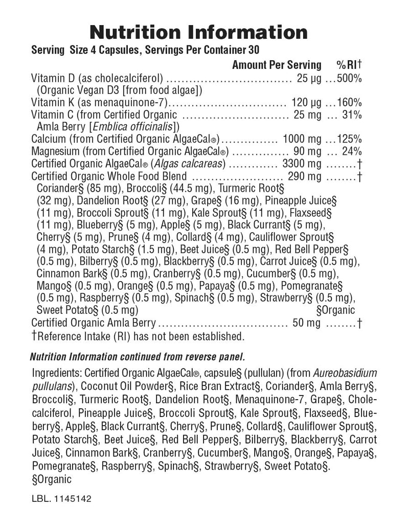 Natures Plus Source of Life Garden Bone Support w/ AlgaeCal, 120 caps. Exp: 03/28