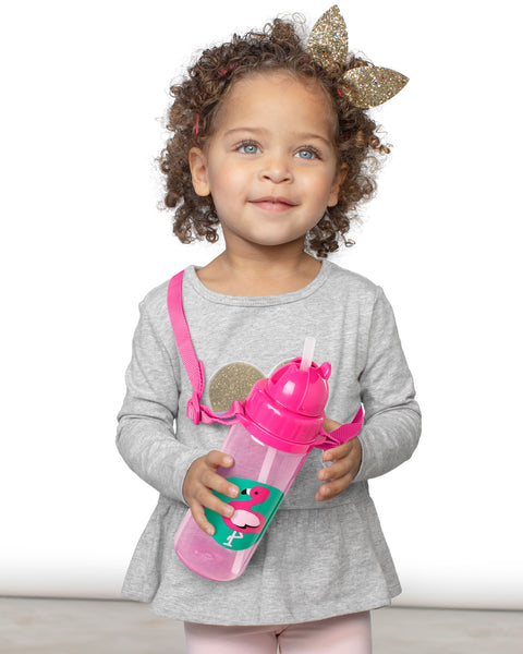 Skip Hop Zoo PP Straw Bottle (Long Strap) - Flamingo