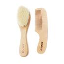 [2-Pack] Snapkis Baby Wooden Brush & Comb Set