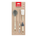[3-Pack] Snapkis 6pc Brush Set - Grey/Beige