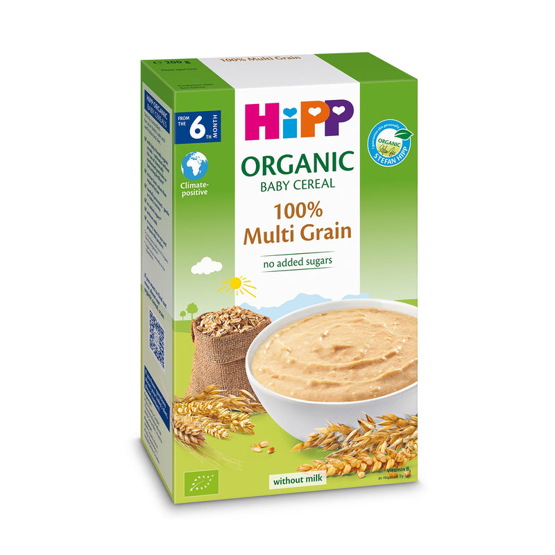 Hipp Organic Baby 100% Multigrain Cereal  Without Milk no added sugars 200g (6 Months Up)  Exp: 11/25