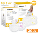 Medela Safe & Dry Ultra Thin Disposable Bra Pad, 30s + Disposable Nursing Pads (30s)-Bundle Pack