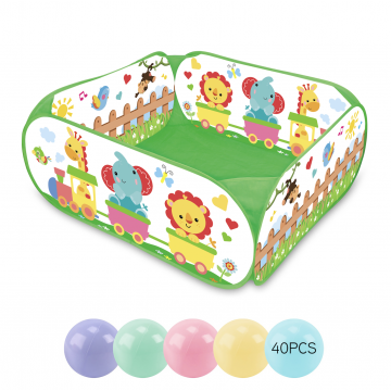 Lucky Baby Play Tent With 40Pcs 5.5Cm Balls - White Safari