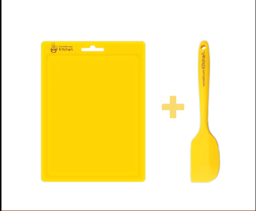 Mother's Corn Silicone Cutting Board Yellow + Mini Spatula