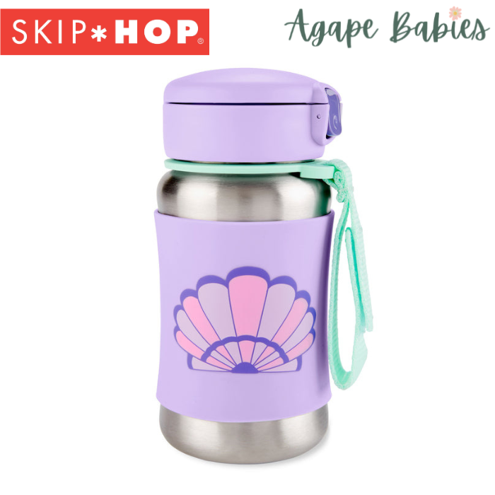 Skip Hop Spark Style Stainless Steel Straw Bottle - Seashell