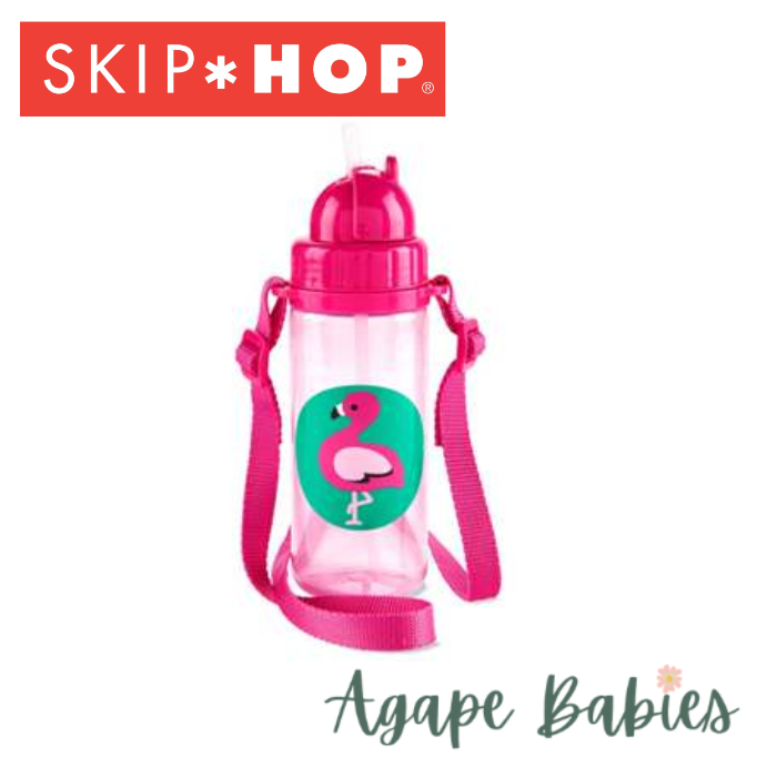 Skip Hop Zoo PP Straw Bottle (Long Strap) - Flamingo