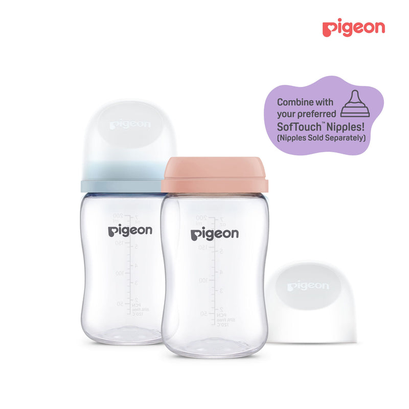 Pigeon SofTouch™ T-Ester Nursing Bottle w/O Nipple - Twin Pack 200ml