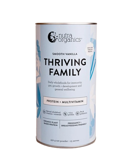 Nutra Organics Thriving Protein – Smooth Vanilla 450g