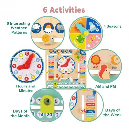 Montessori Educative Learning Wooden My Calendar Activity Toy
