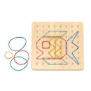 Montessori Educative Learning Wooden Rubber Band Geoboard Activity Toy
