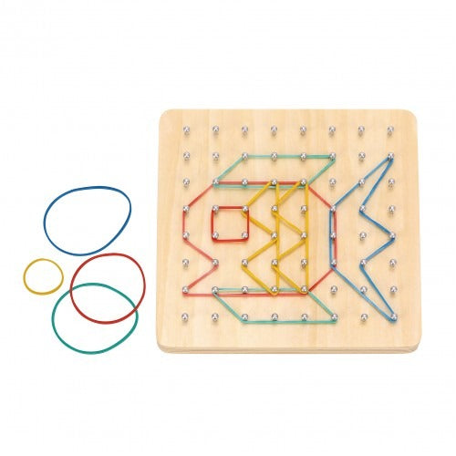 Montessori Educative Learning Wooden Rubber Band Geoboard Activity Toy