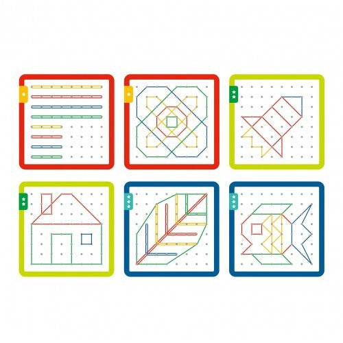 Montessori Educative Learning Wooden Rubber Band Geoboard Activity Toy