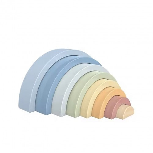 Montessori Educative Learning Wooden Rainbow Stacker Activity Toy