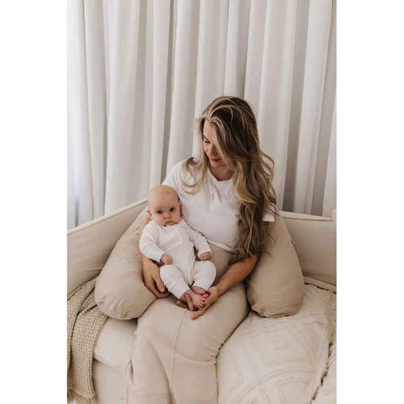 Theraline Muslin Maternity & Nursing Pillow - Sand Beige