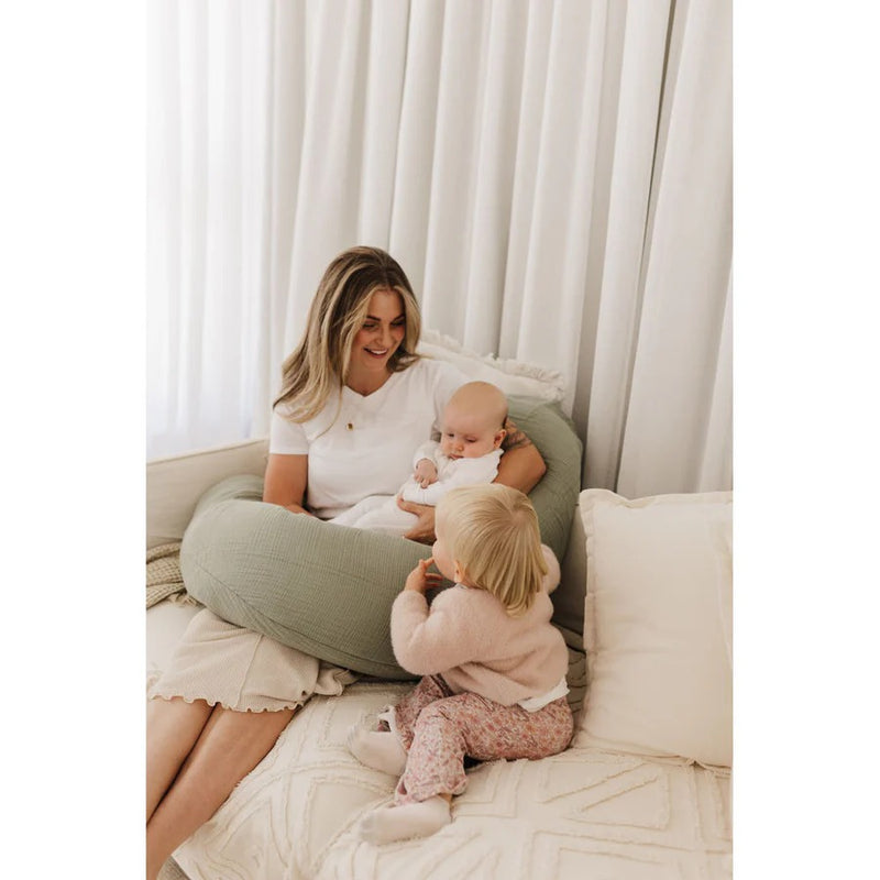 Theraline Muslin Maternity & Nursing Pillow - Sage