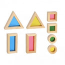 Montessori Educative Learning Wooden Rainbow Blocks Activity Sensory Toy