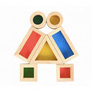 Montessori Educative Learning Wooden Rainbow Blocks Activity Sensory Toy