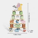 Montessori Educative Learning Wooden Stacking Animal Activity Toy