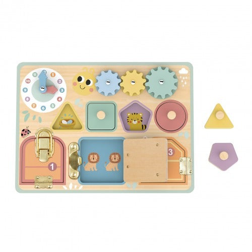 Montessori Educative Learning Wooden Busy Board Activity Sensory Toy