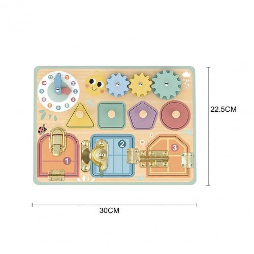 Montessori Educative Learning Wooden Busy Board Activity Sensory Toy