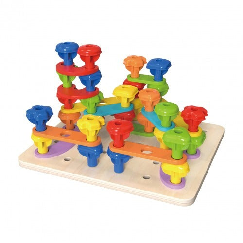 Montessori Educative Learning Wooden Rainbow Stacking Peg Activity Toy