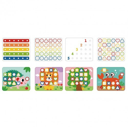Montessori Educative Learning Wooden Rainbow Stacking Peg Activity Toy