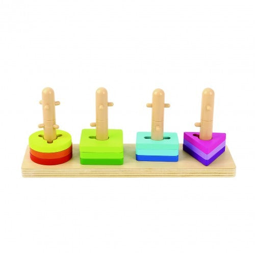 Montessori Educative Learning Wooden Geometric Block Sorter Activity Toy