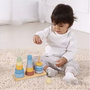 Montessori Educative Learning Wooden Stacking Shape Tower Activity Sensory Toy