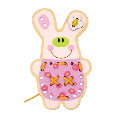 Montessori Educative Learning Wooden 5 In 1 Lacing Animals Activity Toy