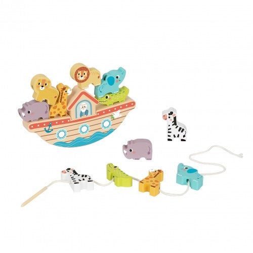 Montessori Educative Learning Wooden 2 In 1 Noah's Ark Balance Activity Toy