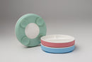 Nava Nest Porcelain Divided Round Plate with Silicone Suction - 3 Colors