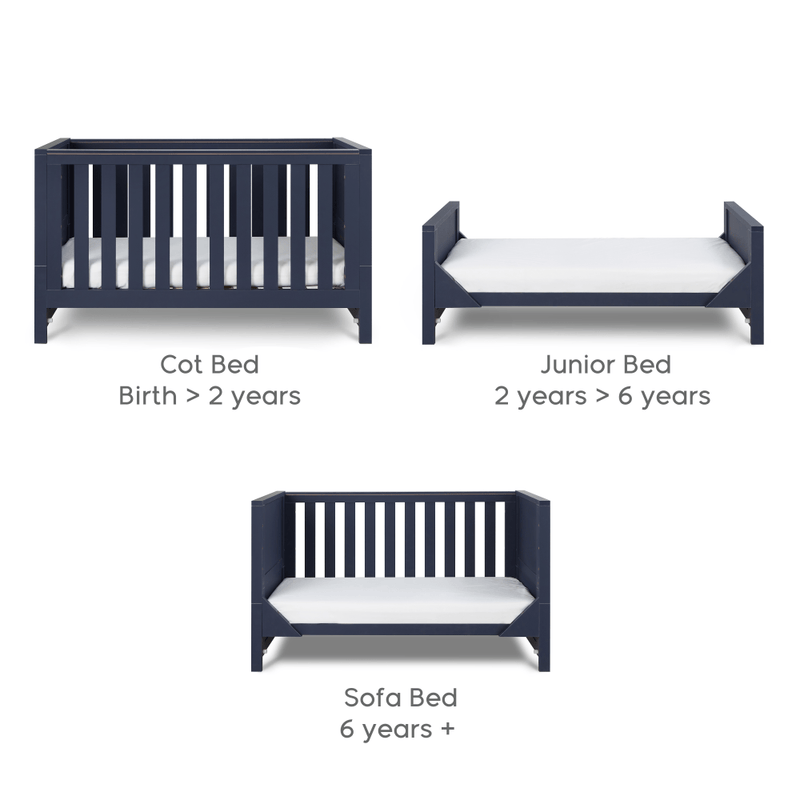 Tutti Bambini Tivoli Cot Bed & Chest Changer – Navy (BundelPack)