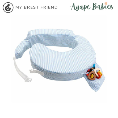 My Brest Friend Original Nursing Pillow - Blue & White Stripe