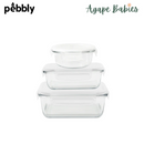 Pebbly Food Containers (3pcs) - (620ml Round/ 650ml Rectangular/ 1000ml Square)