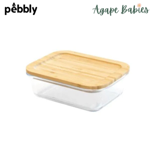 Pebbly Rectangular Glass Container - 400ml