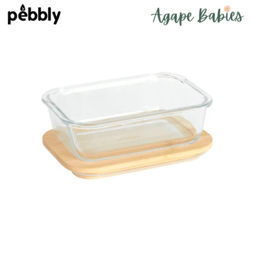 Pebbly Rectangular Glass Container - 640ml