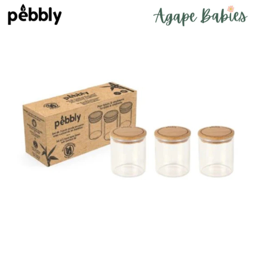 Pebbly Set of 3 Glass Canisters - 190ml