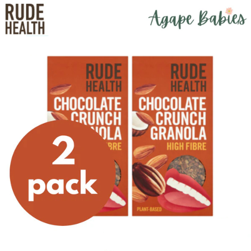 [2 Pack] Rude Health High Fibre Chocolate Crunch Granola, 400g