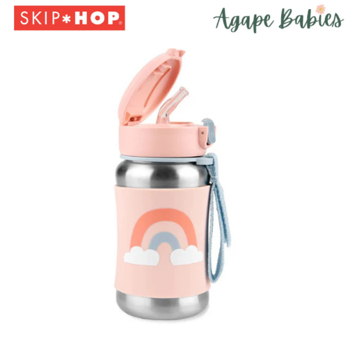 Skip Hop Spark Style Stainless Steel Straw Bottle - Rainbow