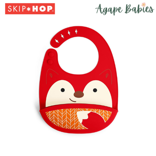 Skip Hop Zoo Fold & Go Silicone Bib - Fox