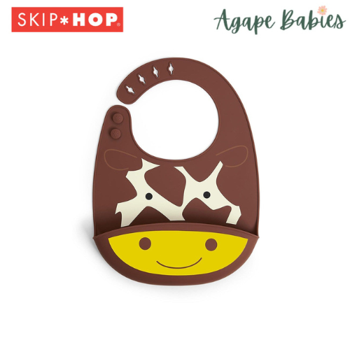 Skip Hop Zoo Fold & Go Silicone Bib - Giraffe