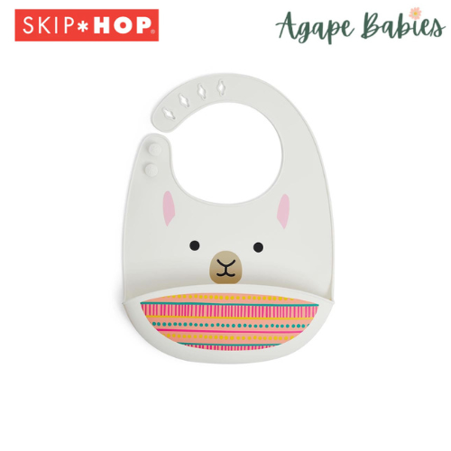 Skip Hop Zoo Fold & Go Silicone Bib - Llama